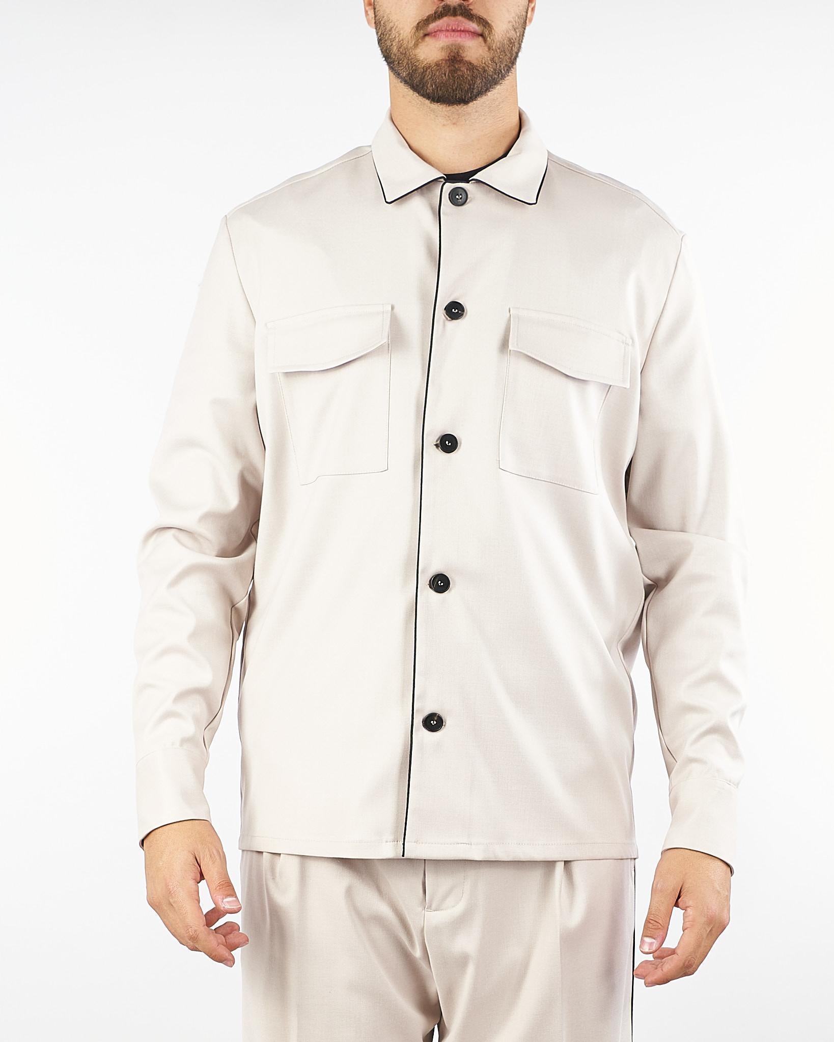 Overshirt Panna in tessuto tecnico L1HFW25260013 A039 LOW BRAND 