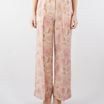Pantalone ampio Rosa con piences in organza stampata PT1412450272 572 SEVENTY 
