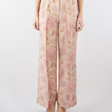 Pantalone ampio Rosa con piences in organza stampata PT1412450272 572 SEVENTY 