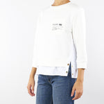 Maglia Avorio in felpa con dettagli in popeline MD00656E2 360 ELISABETTA FRANCHI 