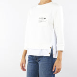 Maglia Avorio in felpa con dettagli in popeline MD00656E2 360 ELISABETTA FRANCHI 