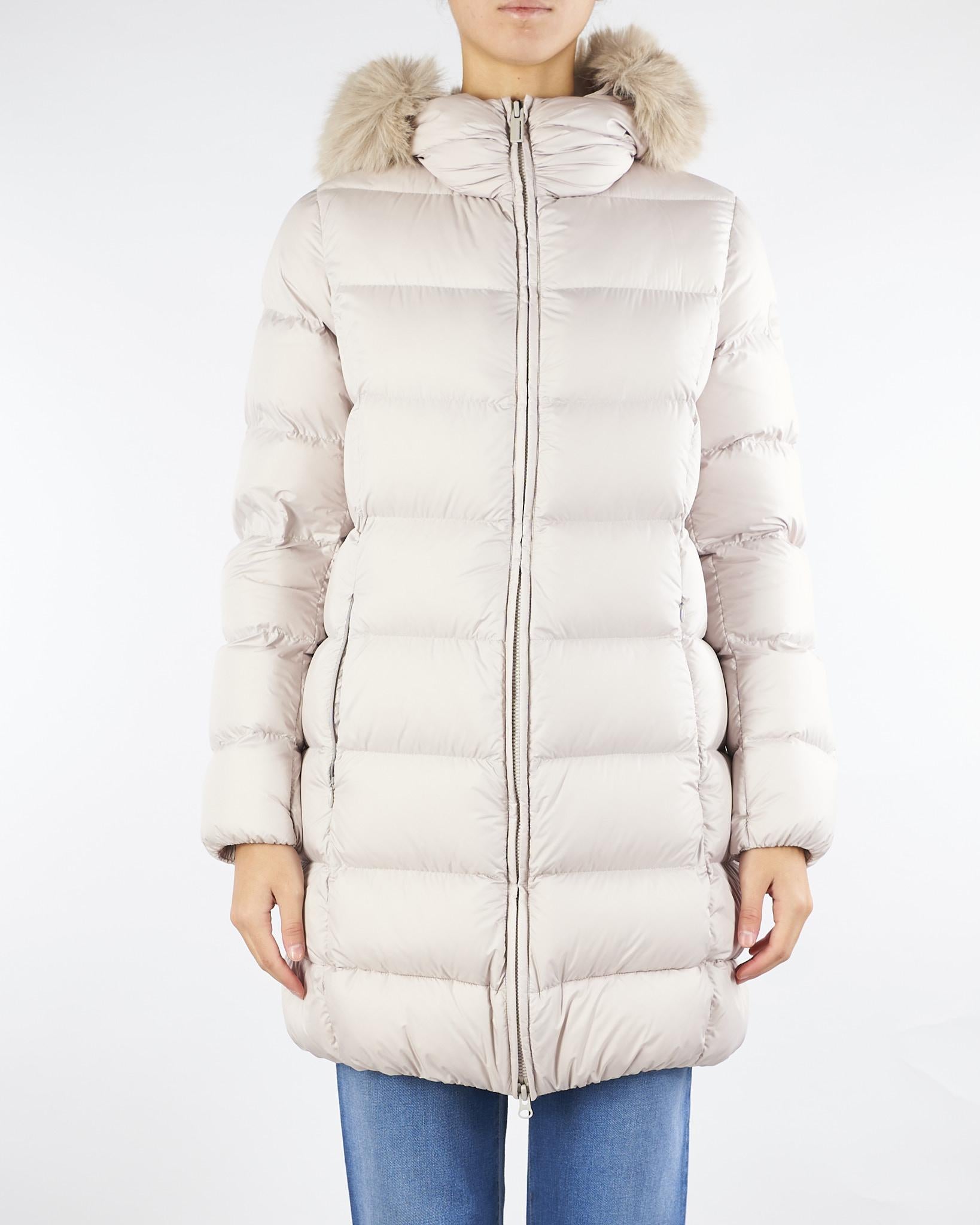 Piumino lungo Canapa con cappuccio e vera pelliccia 2243E2XX 06 COLMAR 