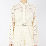 Maxi camicia in pizzo macramè