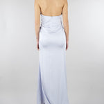 Abito Celeste in satin con drappeggio SS260381 25 ELEH 