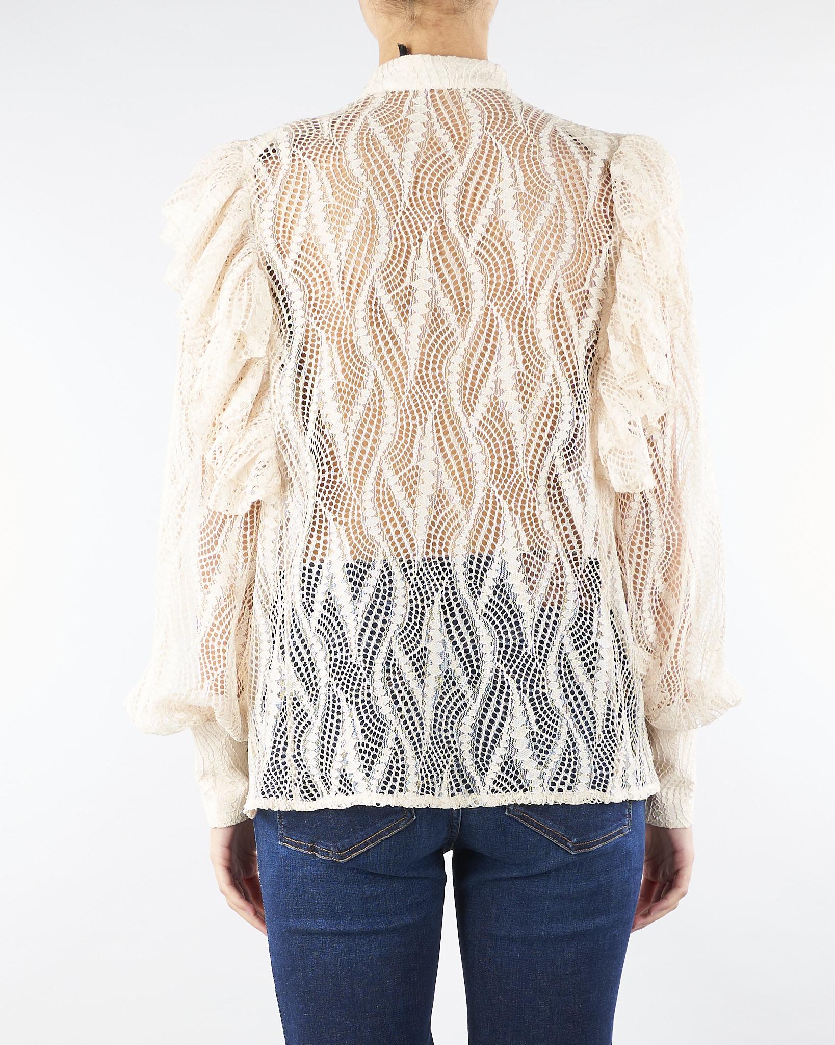 Camicia Panna in pizzo con rouches ACT15175CA0602 3 ACTUALEE 