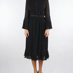 Abito Chemisier Nero con plisse D47EQ032E62 MF099 ERMANNO BY ERMANNO SCERVINO 