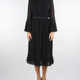 Abito Chemisier Nero con plisse D47EQ032E62 MF099 ERMANNO BY ERMANNO SCERVINO 