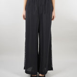 Pantalone Nero wide leg con inserti in pizzo SP5NT031 0001 ICONA 