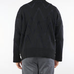 Cardigan Nero Relaxed fit con fantasia jacquard MA3418 9 I'M BRIAN 