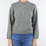 Maglia Grigio in alpaca e lana con pietre gioiello sul collo MT3819910723 913 SEVENTY 