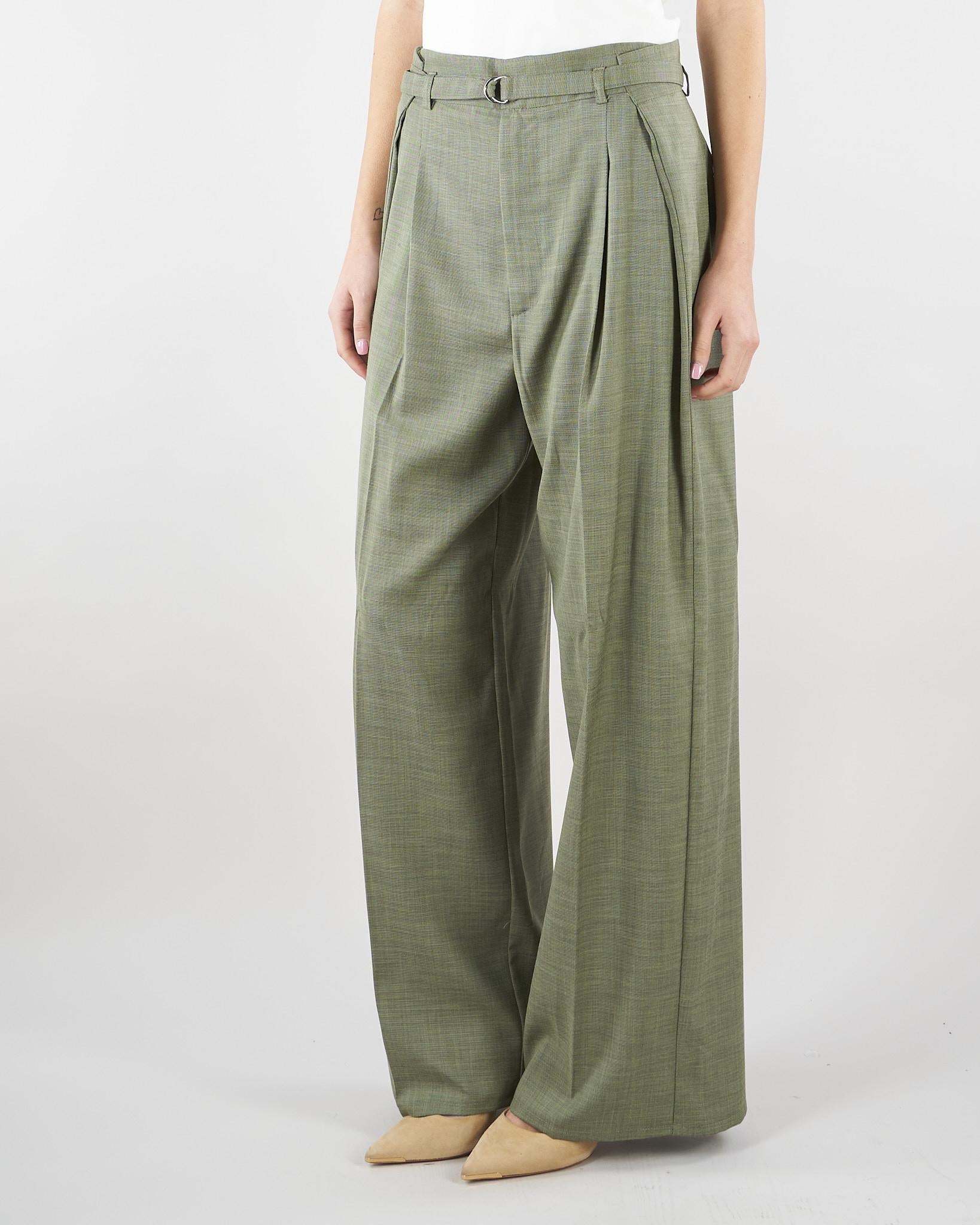 Pantalone Verde Ampio con Cinturino TAB0092 17 VICOLO 
