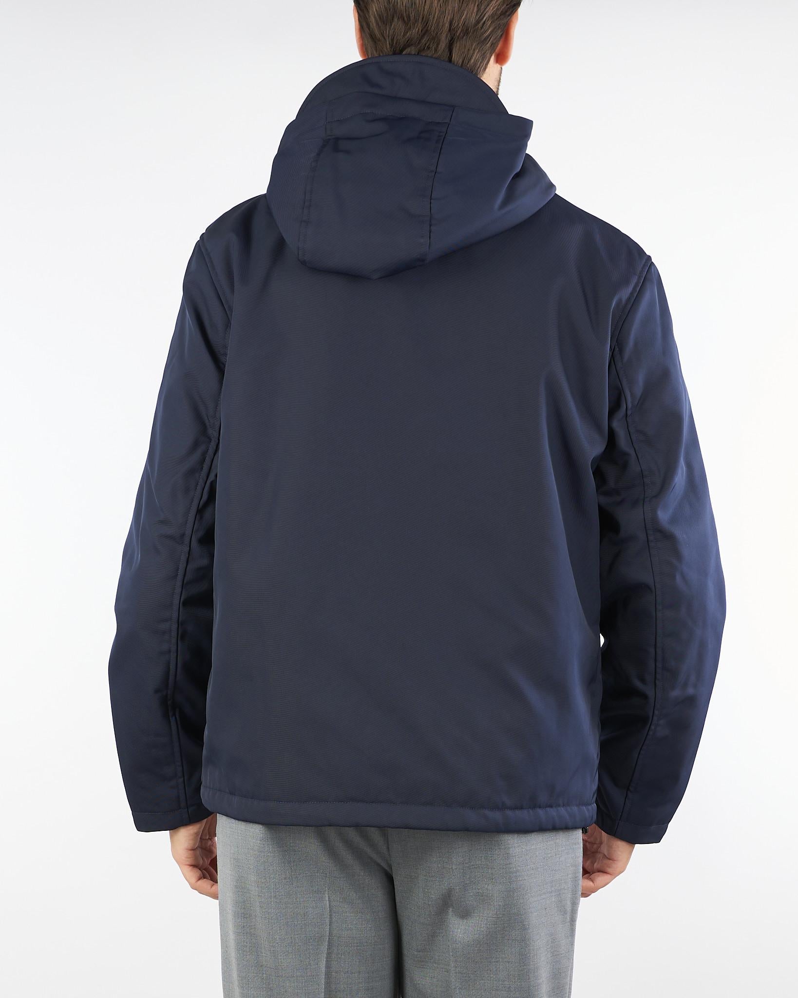 Giubbotto Blu con cappuccio in nylon EM003417AF18264 UB118 EMPORIO ARMANI 