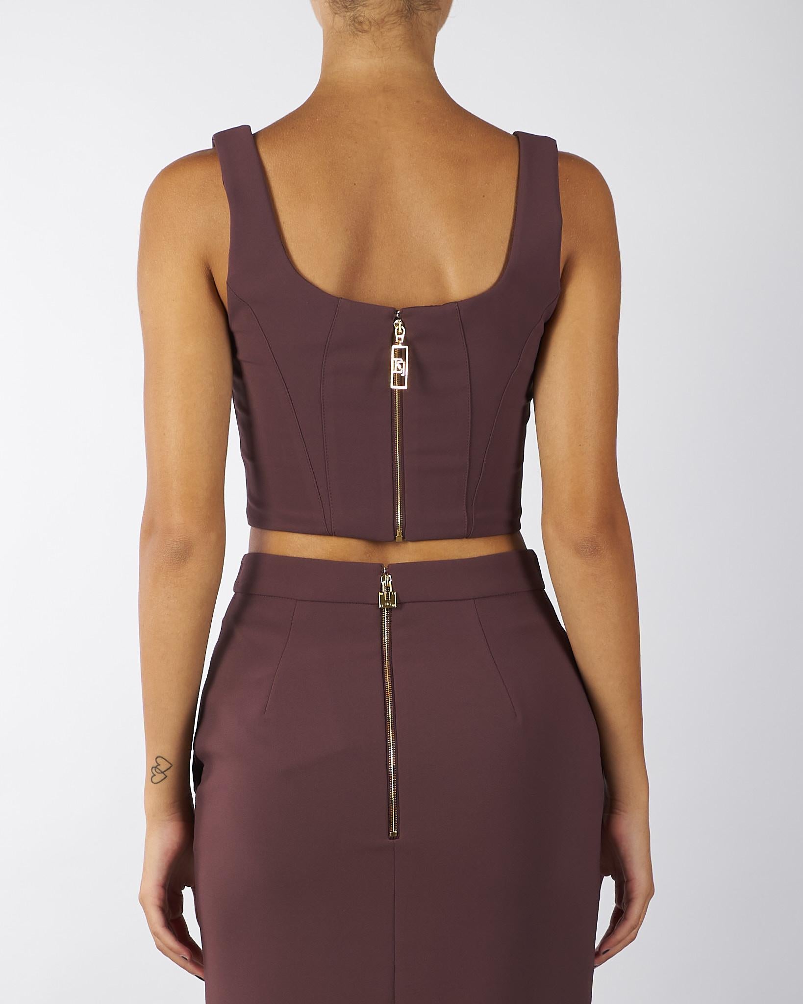 Top Merlot in crêpe leggero con dettagli logo TO03956E2 EA4 ELISABETTA FRANCHI 