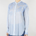 Camicia Azzurro a righe con pizzo ricamato D48EK020ES3 MFB33 ERMANNO BY ERMANNO SCERVINO 