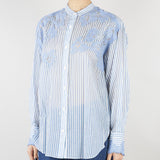 Camicia Azzurro a righe con pizzo ricamato D48EK020ES3 MFB33 ERMANNO BY ERMANNO SCERVINO 