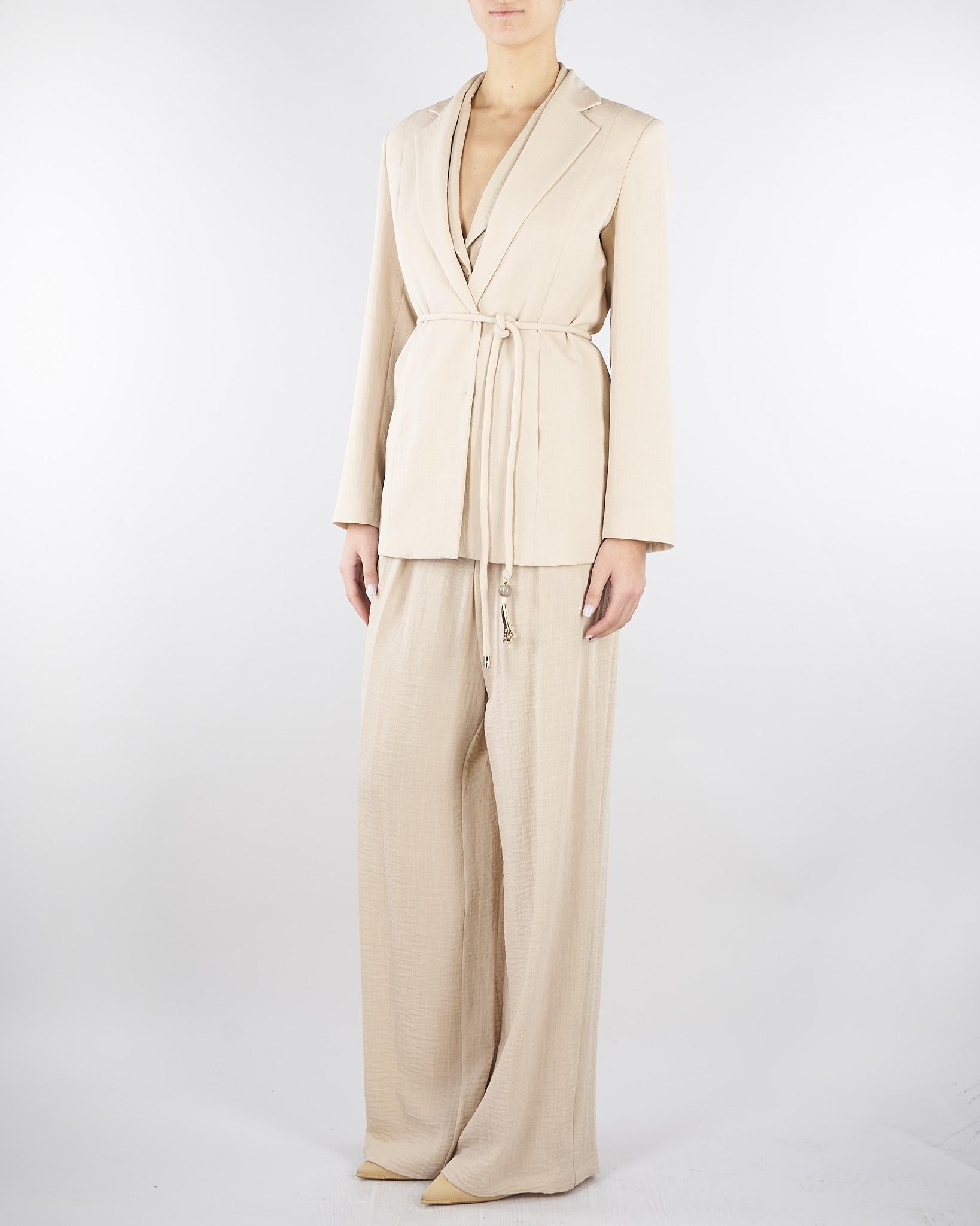 Giacca Beige con cintura GI00901TVIS0025 V0778 SIMONA CORSELLINI 