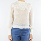 Maglia Panna in mohair con ricamo in pizzo TT3470 282 TWIN SET 