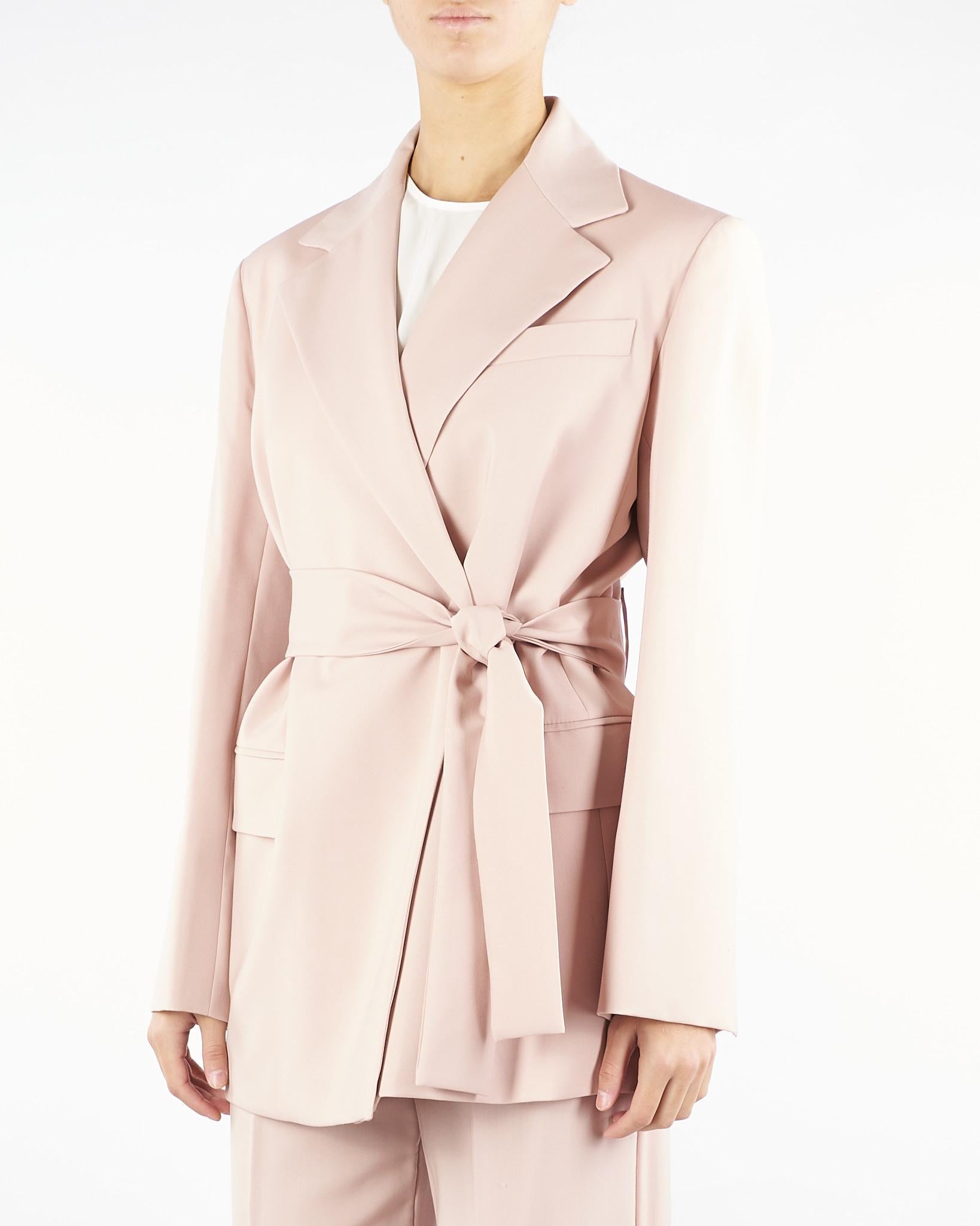 Giacca Rosa in lana con cintura TESO 4 MAX MARA WEEKEND 
