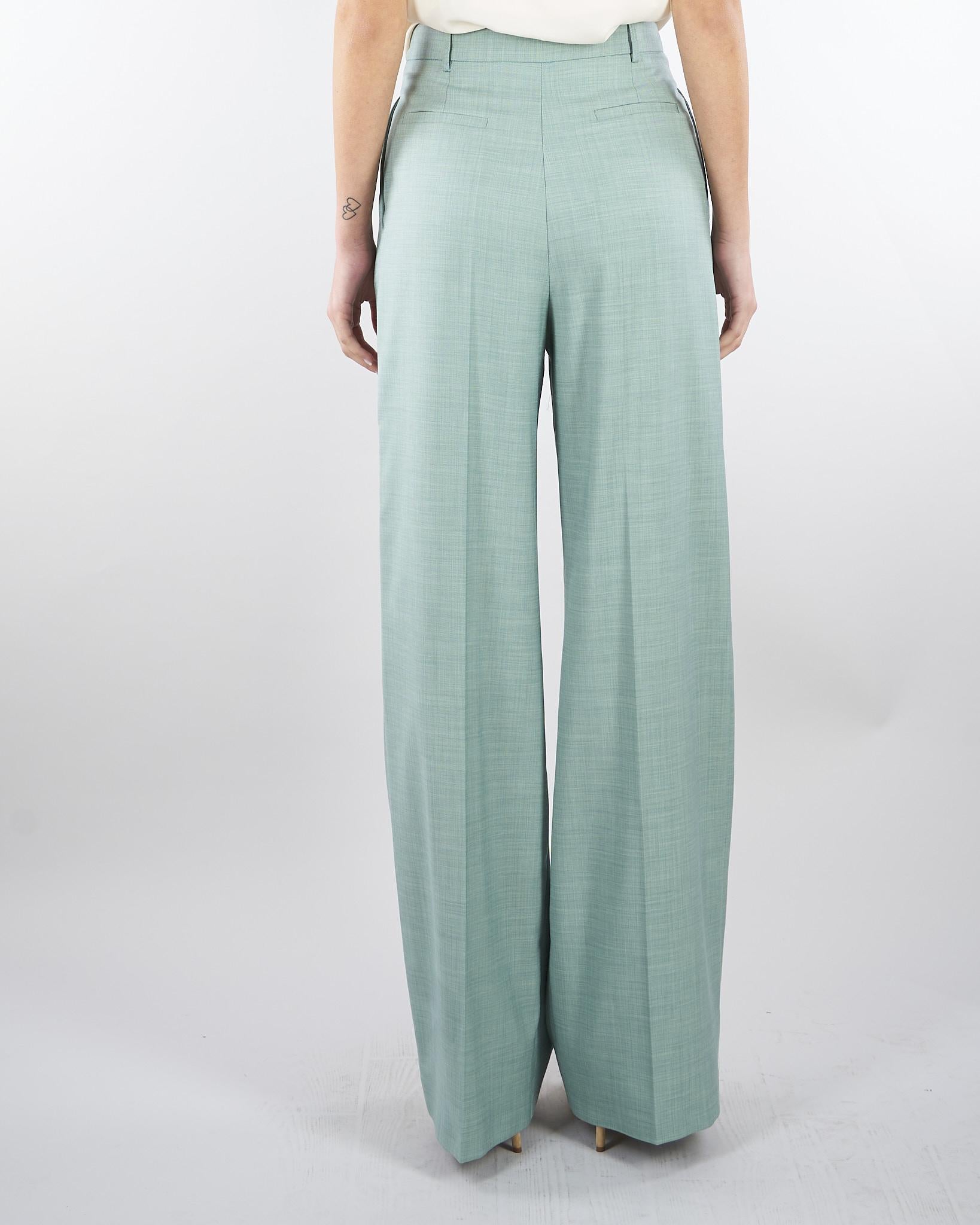 Pantalone Salvia in tramato light PA01201TTEL0014 V0768 SIMONA CORSELLINI 