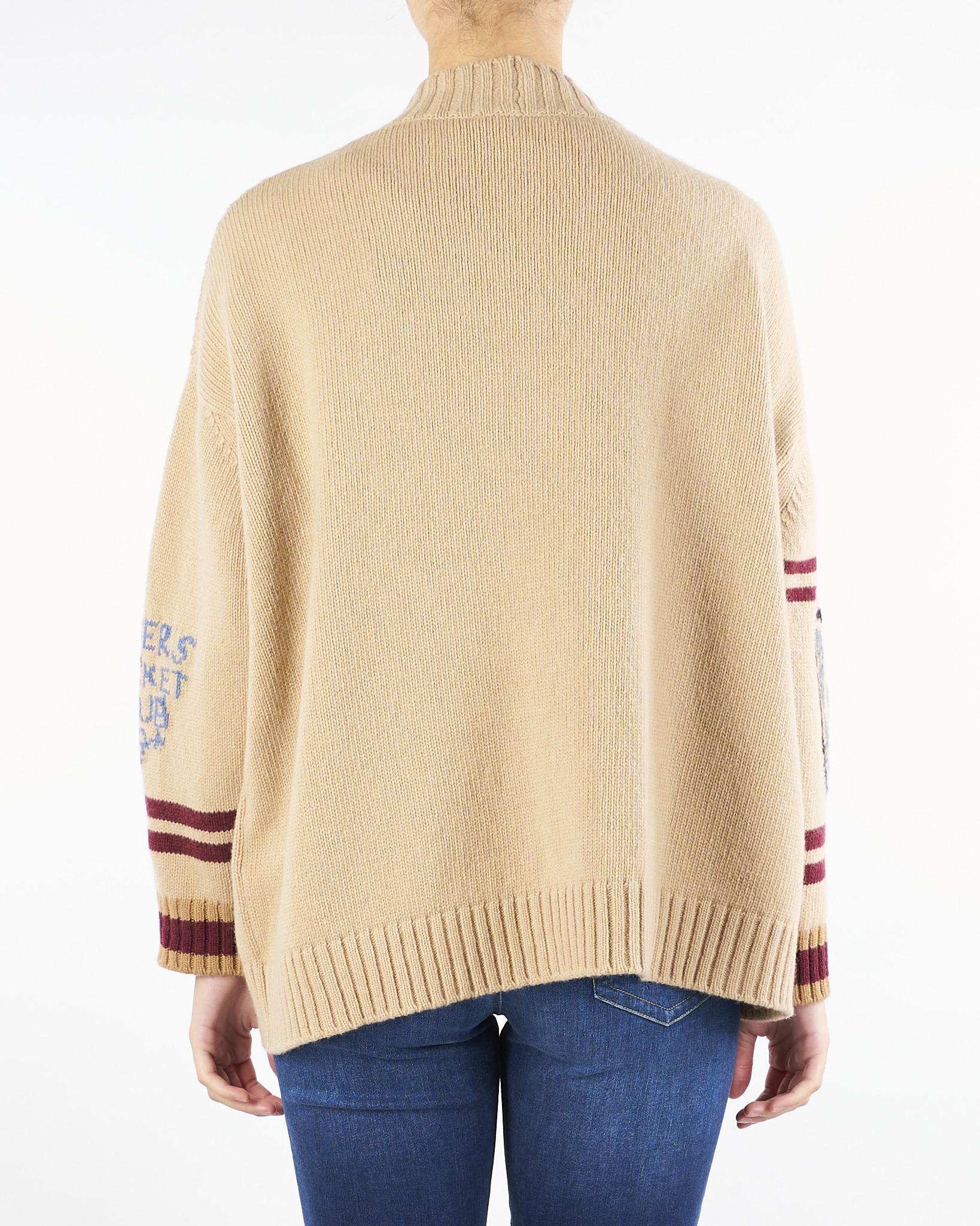 Cardigan Beige over in filato di lana BELGIO 4 MAX MARA WEEKEND 