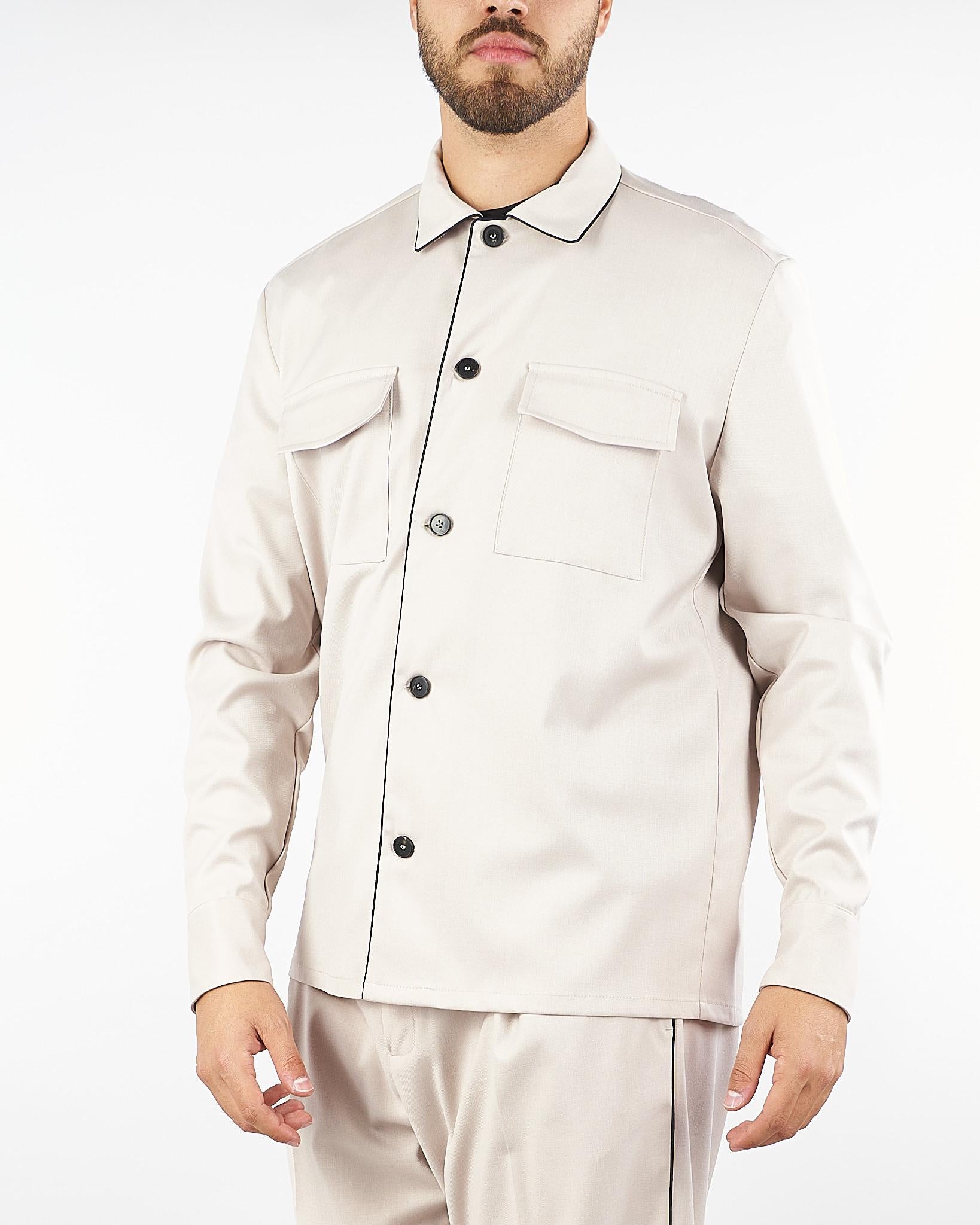 Overshirt Panna in tessuto tecnico L1HFW25260013 A039 LOW BRAND 