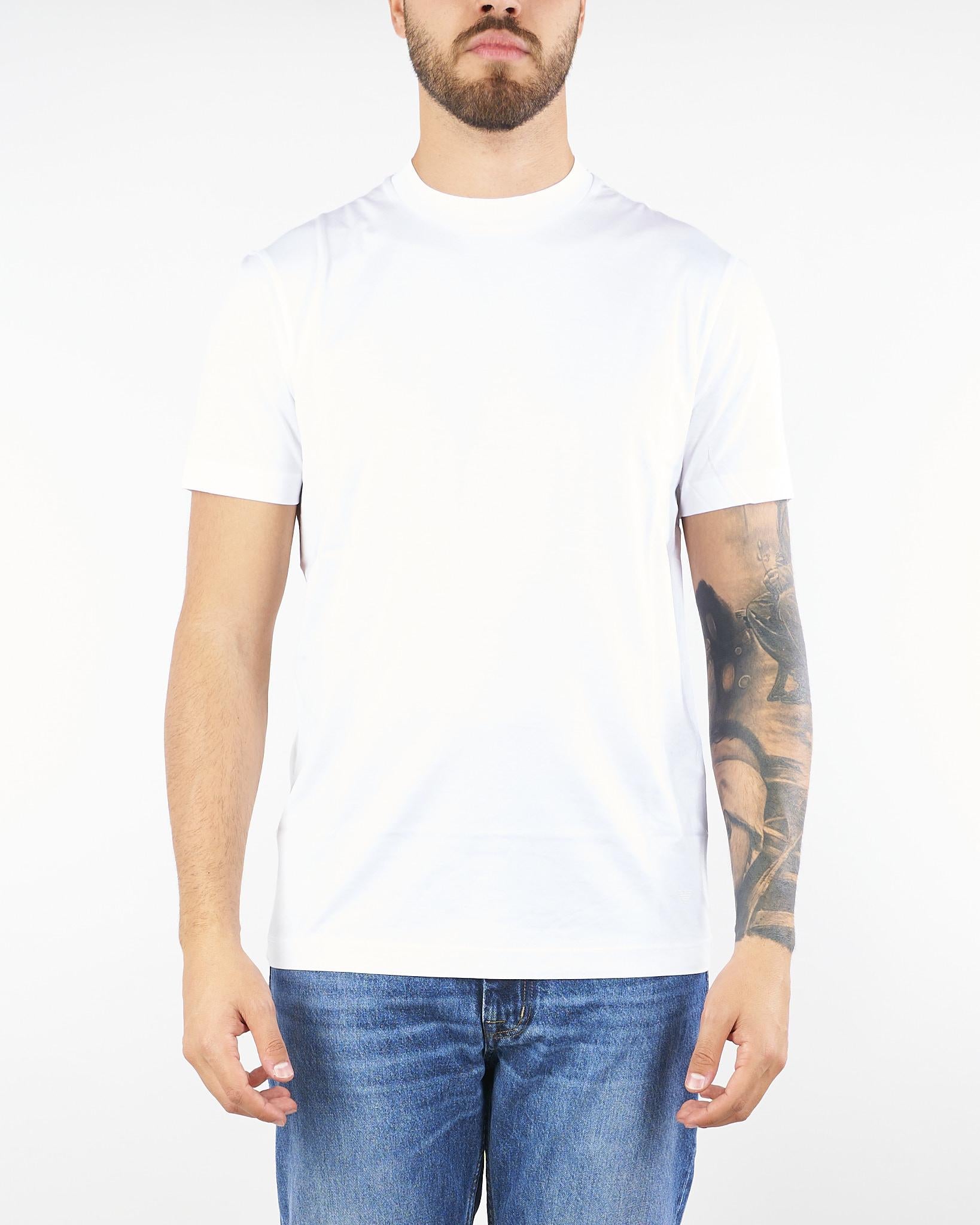T-shirt Bianco in cotone elasticizzato L1TFW25266567 A001 LOW BRAND 