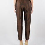 Pantalone Marrone in shantung MSTZINCO 2 MAX MARA STUDIO 