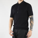 Polo Nero in maglia di viscosa LM26002 D001 LOW BRAND 