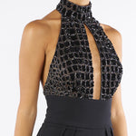 Tuta Nero in tulle e crêpe con ricami cocco TU06257E2 110 ELISABETTA FRANCHI 