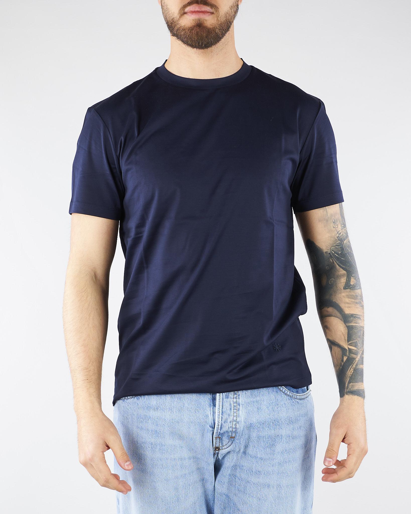 T-shirt Blu in jersey di cotone 4030M001263210 89 MANUEL RITZ 