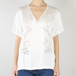 Blusa Bianco in viscosa con ricamo sangallo D48EK060EL1 MF249 ERMANNO BY ERMANNO SCERVINO 