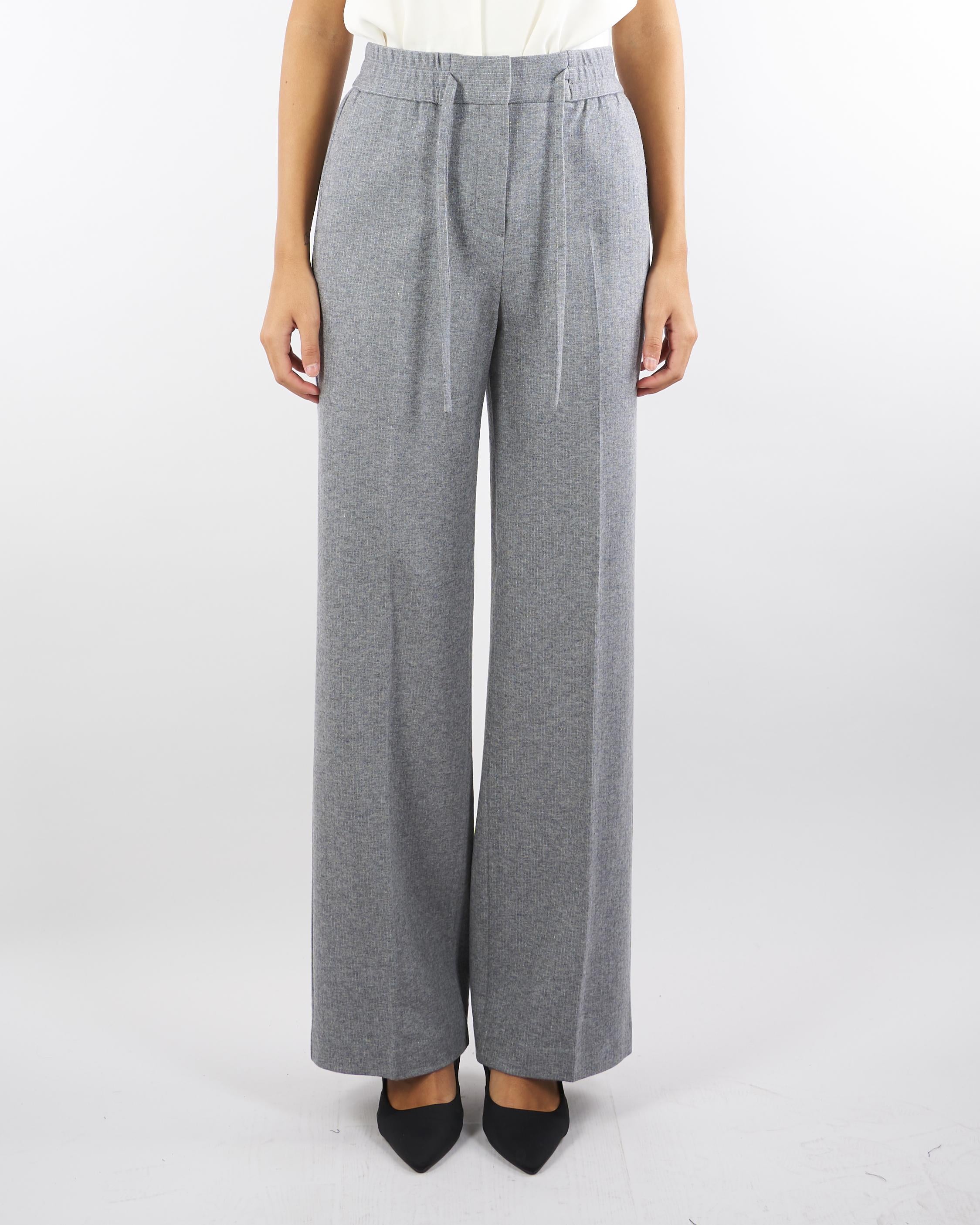 Pantalone Grigio Etel in jersey di lana gessato ETEL 716 NENETTE 