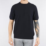 Maglia Nero jacquard in cotone ice crèepe