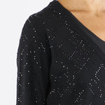 Cardigan Nero in lana con cristalli MK26B56E2 188 ELISABETTA FRANCHI 