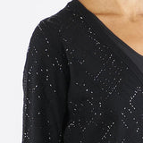 Cardigan Nero in lana con cristalli MK26B56E2 188 ELISABETTA FRANCHI 