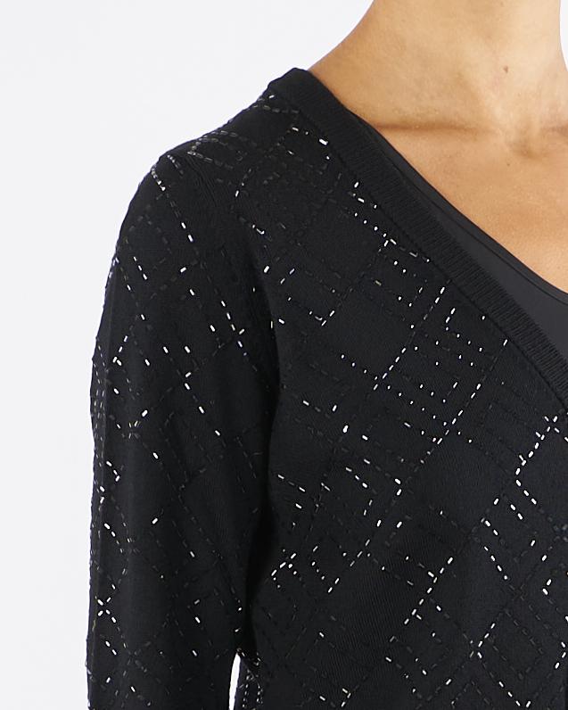 Cardigan Nero in lana con cristalli MK26B56E2 188 ELISABETTA FRANCHI 