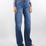 Jeans a palazzo con dettagli logo PJ09I56E2 104 ELISABETTA FRANCHI 