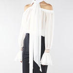 Camicia Avorio con scollo a barca CA13561E2 X88 ELISABETTA FRANCHI 