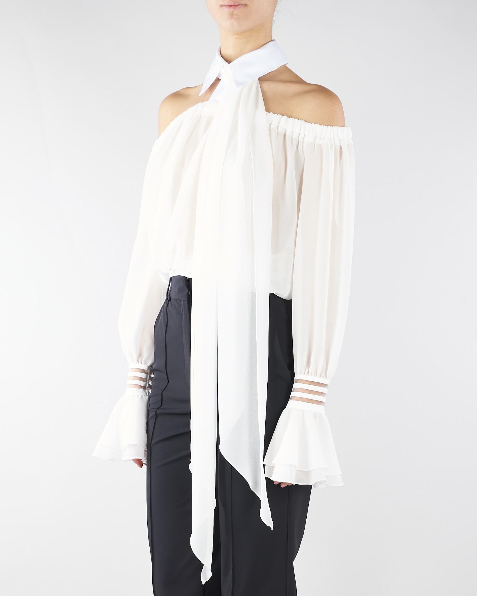Camicia Avorio con scollo a barca CA13561E2 X88 ELISABETTA FRANCHI 
