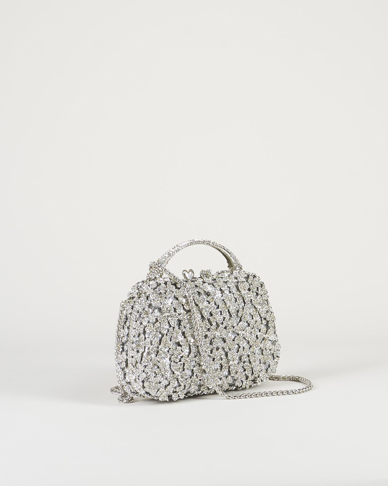 Clutch Argento in metallo con pietre ACA0183 50 ANNA CECERE 
