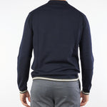 Maglia Polo Blu in lana rasata con zip EM001512AF14158 UB118 EMPORIO ARMANI 