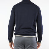 Maglia Polo Blu in lana rasata con zip EM001512AF14158 UB118 EMPORIO ARMANI 