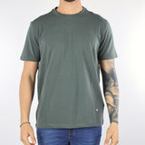 T-shirt Verde con ricamo logo al fondo