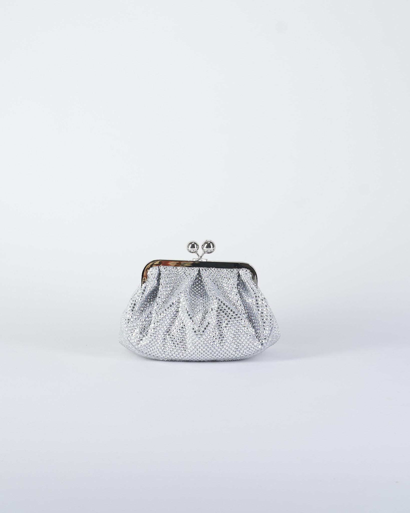Borsa Argento Pasticcino Bag small in raso e strass EMY 2 MAX MARA WEEKEND 