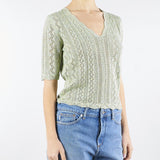 Maglia con lurex e mix di punti