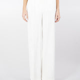 Pantalone Bianco palazzo con strass all over