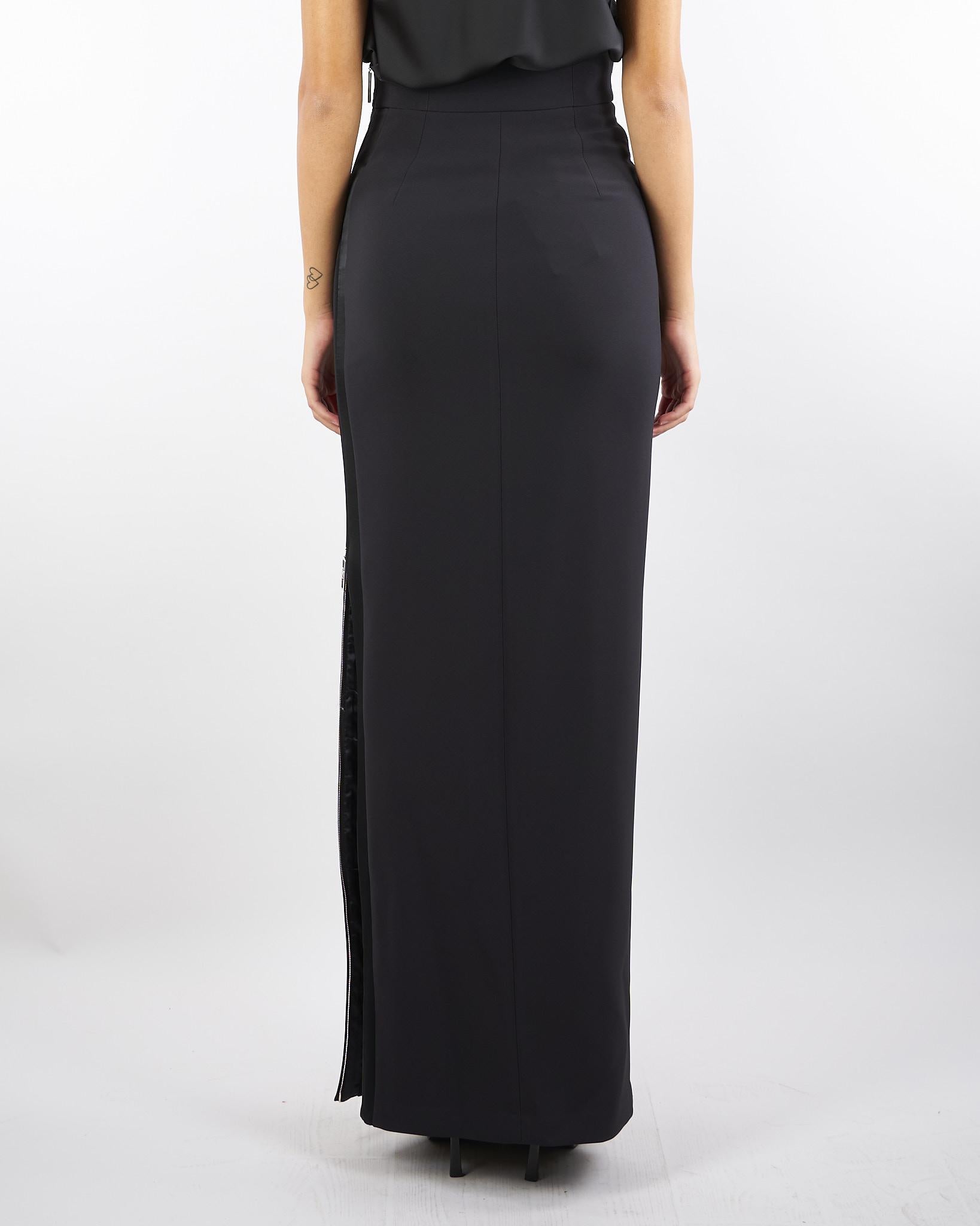 Gonna Nero in crêpe leggero con dettagli smoking GO11156E2 110 ELISABETTA FRANCHI 