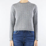 Maglia Grigio in lana a treccia con ricamo vetro specchiato USSURI 2 MAX MARA STUDIO 