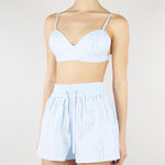 Top Celeste con strass all over NS229 40 NO SECRETS 