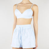 Top Celeste con strass all over NS229 40 NO SECRETS 